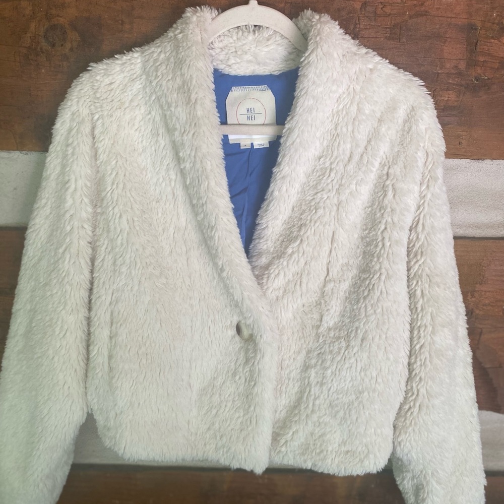 Anthropologie Hei Hei brand faux fur jacket. Size medium. Super cozy and chic.